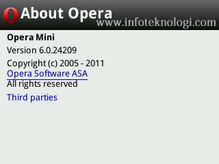 Layar Opera mini 6 properties